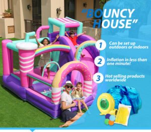 Inflatable Bounce Castle for Kids' Parties and Home Use